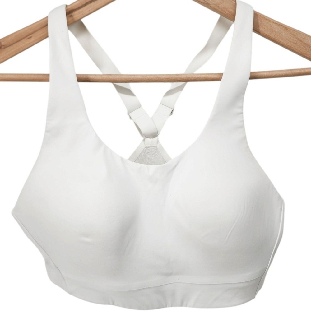 Athleta Advance Bra Women 32C White High Impact Molded Cup Sport Workout 405744